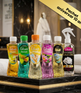 Pachet aniversar 10 ani „Luxury Signature Collection” – 5 Parfumuri de Rufe + Parfum Casă & Mașină Black X